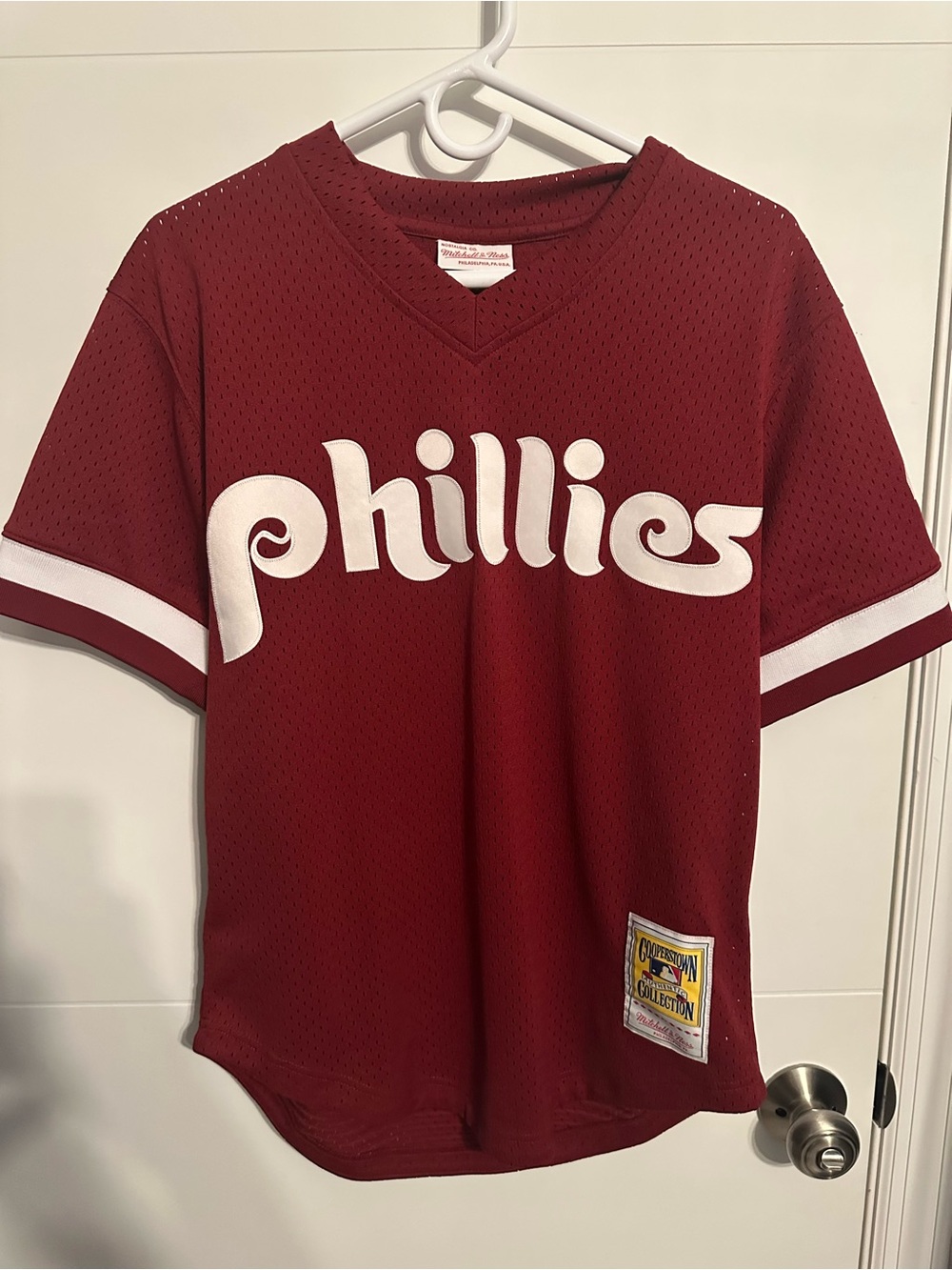 Mitchell & Ness Phillies Red and White Mesh Jersey